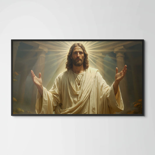 "Renaissance Jesus Segnung" 3D Kristallporzellan Gerahmte Wandkunst