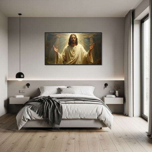 "Renaissance Jesus Segnung" 3D Kristallporzellan Gerahmte Wandkunst